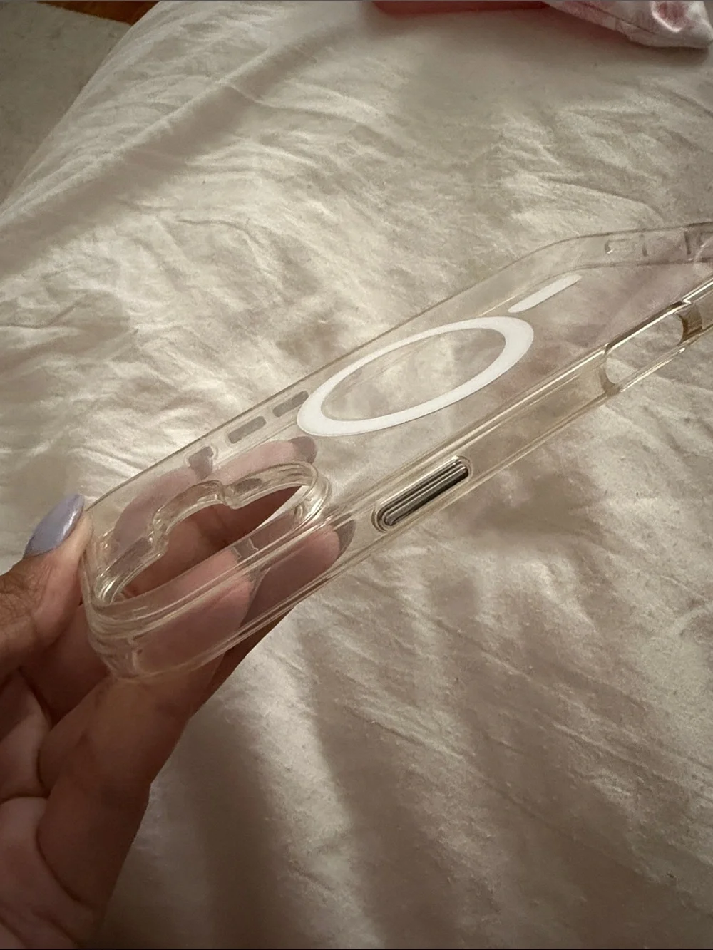 Clear MagSafe-Compatible Phone Case with White Ring